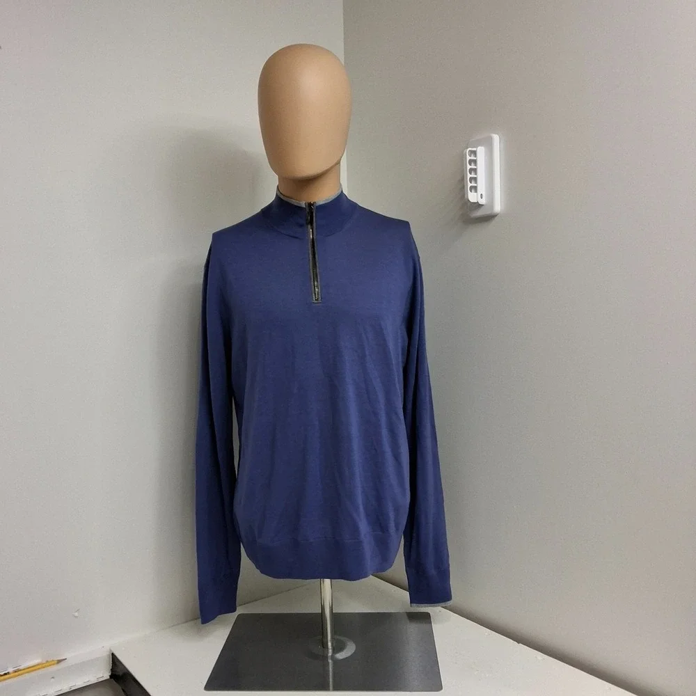 Greyson Saratoga 1/4 zip mens sweater size M purple blue new w/tags long sleeve